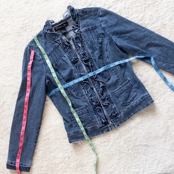 Denim Ruffle Jacket - Picture 6 of 8
